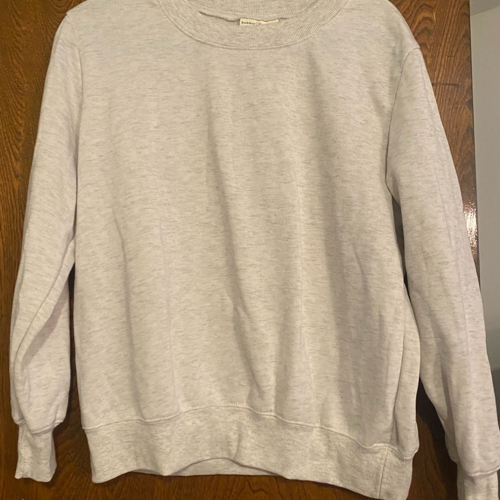 Bobbie Brooks Gray Crew Neck Sweater Soft Cotton Blend